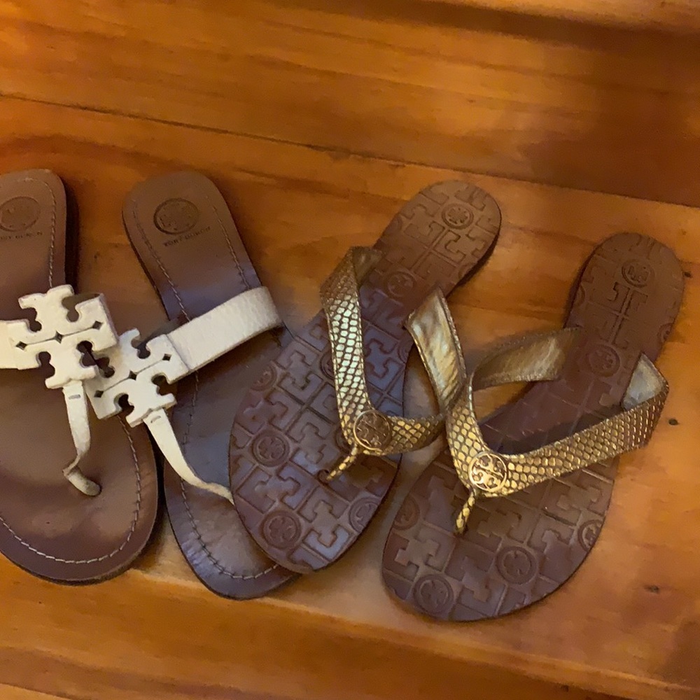 2 pairs of Tory Burch sandals size 8